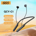 QCY C1 Bluetooth 5.2 Low Latency 13.6mm Driver Stereo Magnetic Neckband Wireless Earphone. 