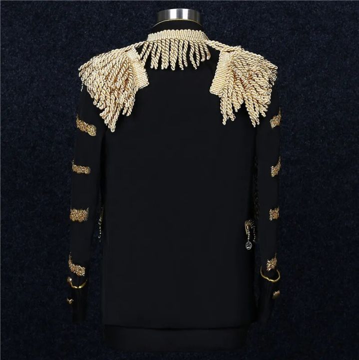 Mens%20Gold%20Tassels%20Court%20Prince%20Stylish%20Suit%20Jacket%20Brand%20Stand%20Collar%20Slim%20Fit%20Steampunk%20Gothic%20Vintage%20Uniform%20Costume%20Homme%20-%20Image%203