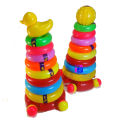 1Pcs Colorful Ring Stacking Pyramid Toy for Kids- Rainbow Stack Ring Pyramid - Baby Toys. 