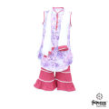 White Purple Magenta Voil Cotton Print Salwar kameez for Baby Girls Dress.