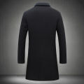 Men Wool Blend Long Coat Autumn Winter Solid Color Lapel Collar Woolen Coat Fashion Slim Windbreaker Jacket Men Clothing BunnyGarden.