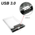USB TYPE-C 2.0/3.0/3.1 Transparent Tool Free 2.5 Inch Gen2 10/5Gbps SATA III External Hard Drive HDD Enclosure SSD Case Box UASP. 