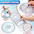 4Pcs Multifunctional Geometric Ruler Measuring Drawing Ruler Plastic. 