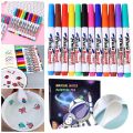 Graceful 12pcs Magical Water Painting Pen Water Floating Doodle Pens Kids Drawing Marker. 