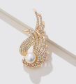 Crystal Brooches Fashion Clothes Pins Shiny Temperament Pearl Men Brooch Women Jewelry. 