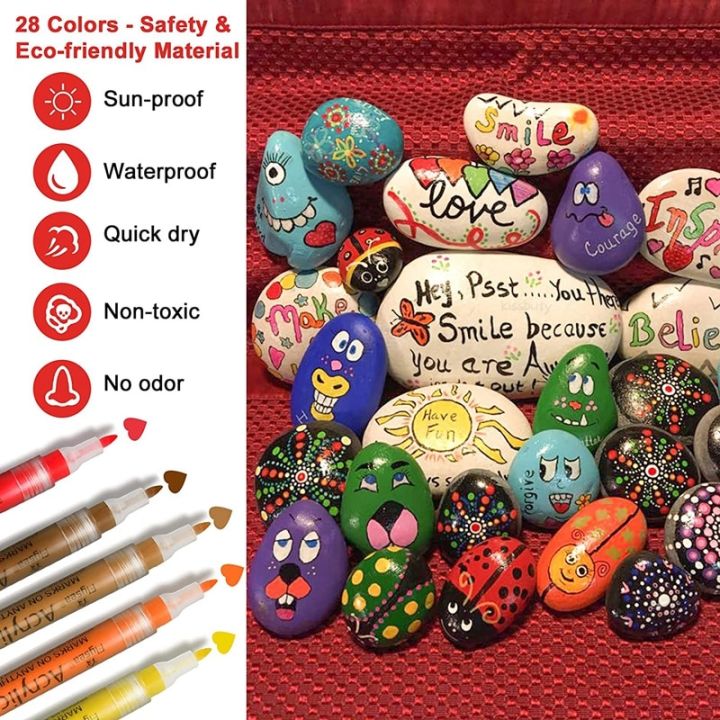 Acrylic%20Paint%20Marker%20Pen%2012/28/80Colors%20Set%200.7MM/3.0MM%20Acrylic%20Art%20Markers%20Rock%20Glass%20Canvas%20Metal%20Ceramic%20Mug%20Wood%20Plastic%20-%20Image%205