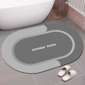 Bathroom Rugs, Modern Diatomaceous Earth Super Absorbent Quick Dry Grey Bath Mat Non Slip, Thin Bathroom Rugs Fit Under Door, Bathmats Rugs Washable, Bath Mats for Bathroom Floor, Bath Rugs, 16x24. 