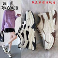 Yue Chen Casual Sneakers Women's Spring and Summer New All-Matching Women's Shoes Running Shoes Thick Bottom Non-Slip Net Surface Dad Shoes Women's.