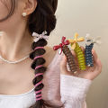 Japanese Fashion Spiral Hair Tie Butterfly Bowknot Telephone Wire Hair Ties For Girls Women Ponytails Head Rope Hair Accessories.