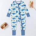 MICHLEY Christmas Bamboo Baby Romper Cartoon Shark Car Newborn Clothes Footies Overalls Bodysuit Pajamas For Boys Girls 0-24M. 