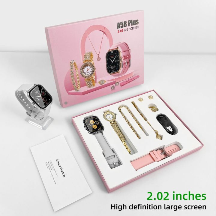A58%20Plus%20Smart%20Watch%20with%20Jewelry%20Set%20for%20Women%20Perfect%20Gift%20for%20Birthday,%20Anniversary%202.02"%20Big%20Screen%20Calling%20Smartwatch%208%20in%201%20Set%20for%20Your%20loved%20One%20-%20Image%207