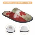 Old And Worn Distressed Vintage Flag Of Canada Memory Foam Slippers Women Soft Warm Canadian Patriotic Flag House Slippers. 