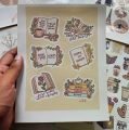 Aesthetic Sticker sheets A5 size (5pc). 