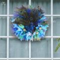 Artificial Peacock Feathers Wreath 47cm Fireplace Simulation Feather Garland. 