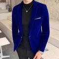 2024 Luxury Blazer Shiny Red Blue Black Contrast Color Stand-up Collar Blazer Slim Fit Suit Party Prom Wedding Dress Jacket Wearhouse. 