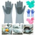 High Quality Silicone Dish Washing Kitchen Hand Gloves Kitchen Cleaner - 2 Pcs. 