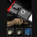 Portable LED Flashlight Multifunctional Work Light Power Bank Emergencies Safety Hammer Waterproof with Sidelight 4 Light Modes for Car Outdoor Camping Hiking Adventure Inspection. 