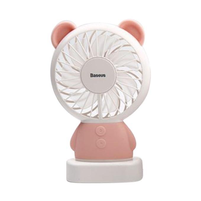 Portable Rechargeable Mini Cooling USB Fan Led Colorful Night Light - Pink