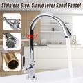 360° Rotating Kitchen Sink Basin Tap Stainless Steel Spout One-handle Chrome Faucet. 