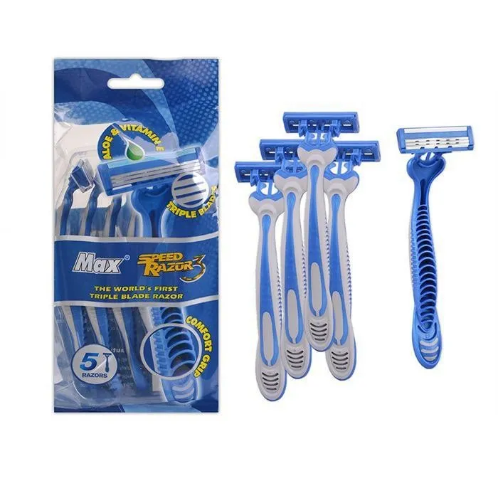Max Triple Blade Shaving Razor - Combo of 5pcs