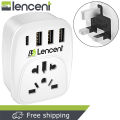 LENCENT World to UK Universal Travel Adapter EU/USA to UK Plug Adapter with 3 USB and 1 Type C Port European Euro 2 Pin USA American China Australia 3 Pin to British 3 Pin Socket. 
