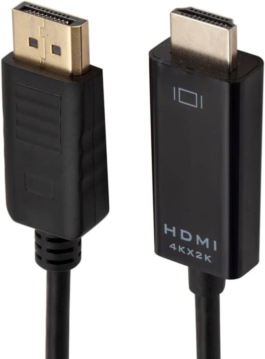 DisplayPort to HDMI Cable 4K Ultra HD DP to HDMI Converter Adapter for Monitor TV Laptop PC - Black (1.8m)