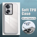 New Phone Case For OPPO Reno 11F Cover Camera Protection Semi Transparent Soft Silicone Shockproof with Lens Protector Films for OPPO Reno11 F Case.