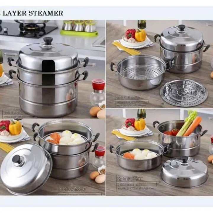 Stainless%20Steel%2026%20cm%20Steamer%20Cookware%20%203%20Layers,%20Multifunctional%20Cookware%20Steamer%20,Casserole%20Food%20Pot%20Steamer%20Cooker%20for%20Induction%20or%20Any%20Type%20of%20Stove%20-%20Image%204