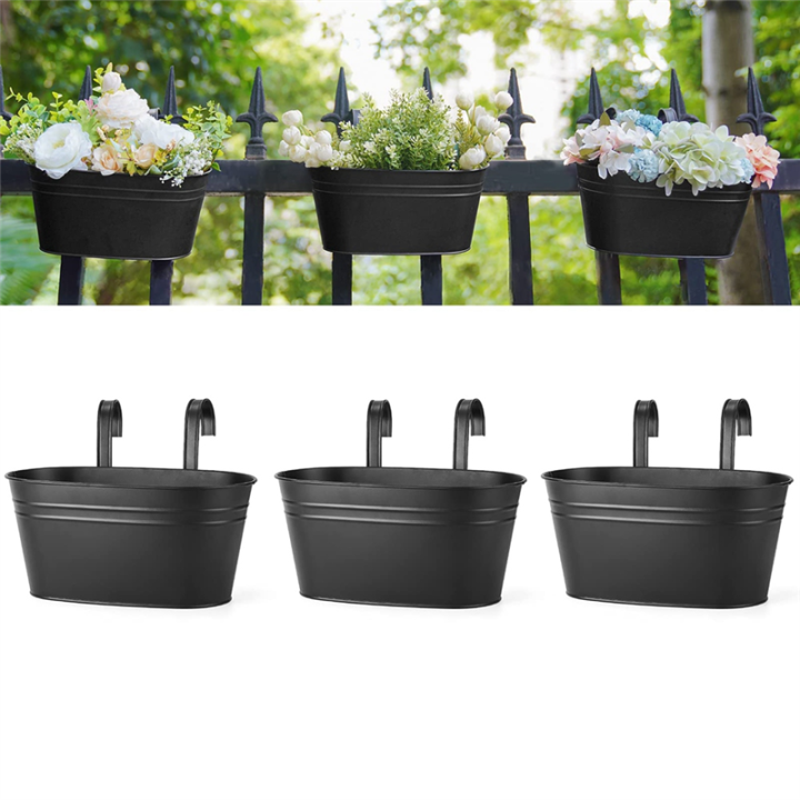Hanging%20Flower%20Pots,%20Metal%20Iron%20Wall%20Flower%20Pots%20for%20Railing%20Balcony%20Garden%20Home%20Decoration%20Easy%20to%20Use%20(Black)3pcs%20-%20Image%206