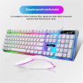RGB Gaming Keyboard Gamer Keyboard And Mouse Kit Ergonomic Wired Mechanical Keyboard + Mouse Combo 104 Key For Windows PC Gamers.