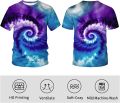 Srcnhim Men's Psychedelic Colorful The Eye of God Rainbow 3D Printing Tie-Dye T-Shirt Tee.