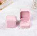 Square Velvet Jewelry Box Ring Holder -Gift Packaging- Marriage Storage Organizer -Earring Display Wedding. 