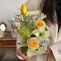 Decorative Flower Arrangement Box Customizable Packaging Materials New Style Portable Flower Box Craft Box Gilded DIY Flower Kit for Teacher's Day Gift Floral Presentations Flower Arrangement. 