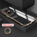 Tokifu For OPPO F21 Pro 5G Case Luxury 6D Plating Soft Back Cover Silicone Phone Cases With Stand. 