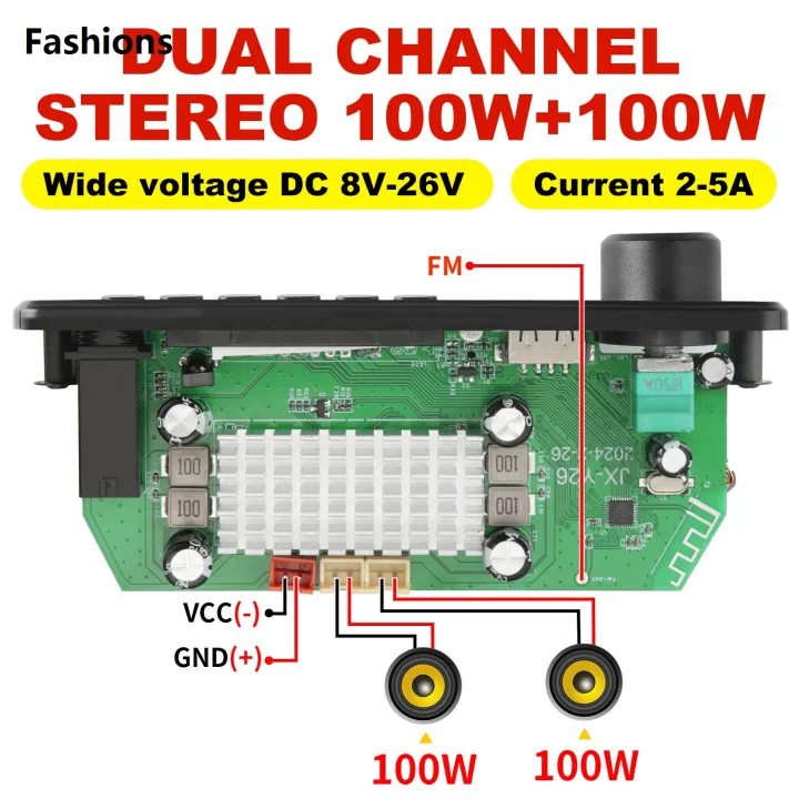 Fashions%20NEW%20200W%20Amplifier%20Bluetooth%20DIY%20MP3%20WAV%20Decoder%20Board%20DC%2012V%20100W%20Wireless%20Car%20USB%20MP3%20Player%20TF%20Card%20Slot%20USB%20FM%20with%20Mic%20-%20Image%203