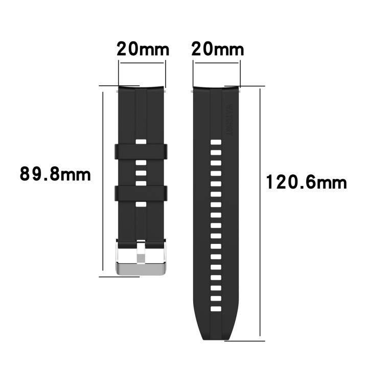 Watch%20Strap%20For%20Amazfit%20GTS%202e%20/%20GTS%202%2020mm%20Silicone%20Watch%20Band%20with%20Silver%20Buckle%20-%20Image%206