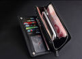 Alyson Men Leather Card Cash Receipt Holder Organizer Bifold Wallet Purse Bk. 