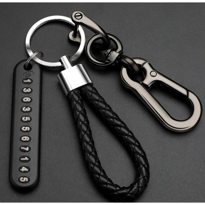 Anti-Lost Car Key Pendant Split Rings Keychain Phone Number Key Ring Keychain for Car and Motorbike