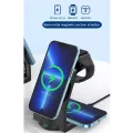 3 In 1 Wireless Charging Station Multiple Devices Wireless Charger Dock With Type C Cable Compatible For IPhone 15 14 13 12 Pro Max Watch 8 7 6 Earphones. 