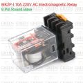 MK2P-I 10A 220V AC Electromagnetic Relay With 8 Pin Round Base Coil Voltage AC 220V 2 pole Use For Household & Industrial 8 Pin Relay Switches. 