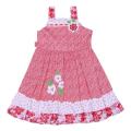 White and Red Georgette Frock for Girls.