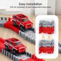 HelloKimi  Children's Fire Truck Toy Track Model Set Construction Toys Race Tracks for Kids Toys Car and Flexible Track Playset Children's Puzzle Electric Fire Truck Track Assembly Set. 