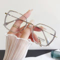 Fashion Large Square Frame Anti Blue Light Glasses Women Modern Transparent Computer Gaming Eye Protection Plain Spectacles.