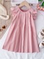 Kid’s Young Girl’s Fashionable Dress with Solid.
