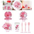Valentine's Day Decoration Valentines Day Tableware Set for Holiday Wedding. 