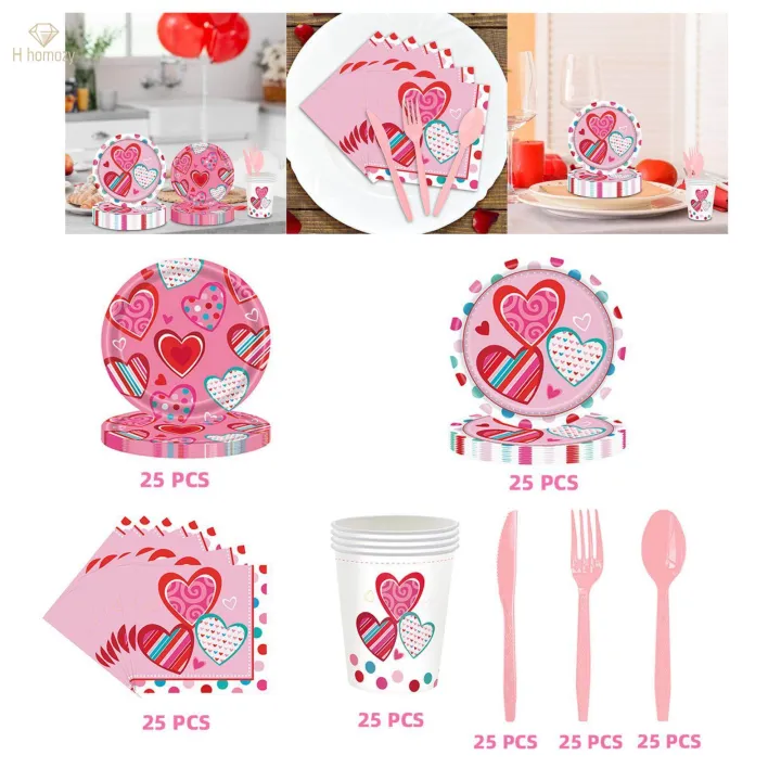 Valentine's%20Day%20Decoration%20Valentines%20Day%20Tableware%20Set%20for%20Holiday%20Wedding%20-%20Image%203