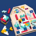 Wooden Tetris vs. Toddler Puzzle Puzzle Toys for Young Children to Develop Baby Shapes, Building Blocks, Puzzles, and Toys.