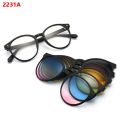 6 In 1 Polarized Sunglasses Men Women Magnetic Clip On Glasses TR90 Optical Prescription Eyeglass Frames Magnet Clips 2231. 