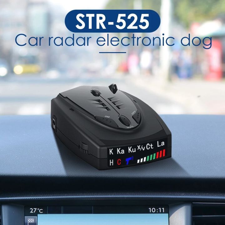STR-525 Radar Detector English Russian Thai Voice Auto Vehicle Speed Warning X K