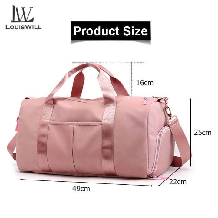 LouisWill%20Women%20Travel%20Bag%20Waterproof%20Weekender%20Bags%20Oxford%20Cloth%20Luggages%20Handbag%20Shoulder%20Traveling%20Dry%20and%20Wet%20Separation%20Sport%20Bag%20Fitness%20Bag%20Gym%20Totes%20for%20Men%20Women%20(%20Pink/Black)%20-%20Image%205
